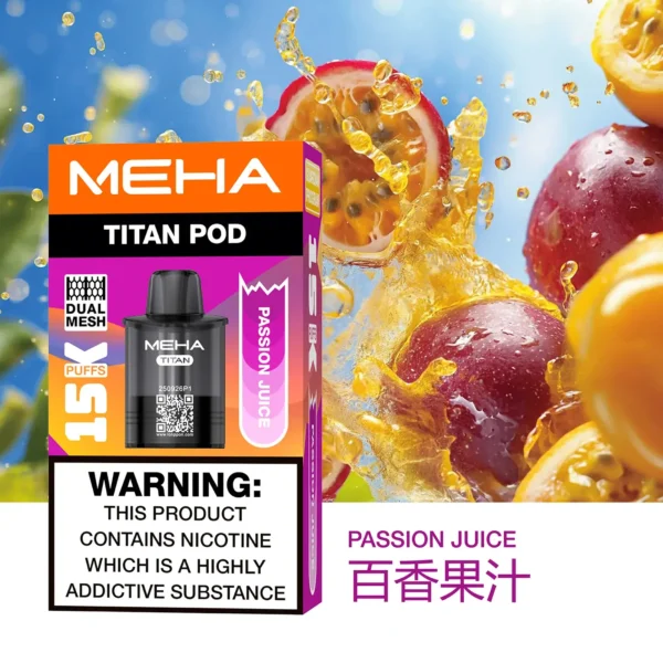 20251216203402.webp MEHA 魅嗨 TITAN 泰坦 15000口 專用煙彈|Mesh 網芯鮮活口感+15ml 巨量裝,3% 尼古丁鹽