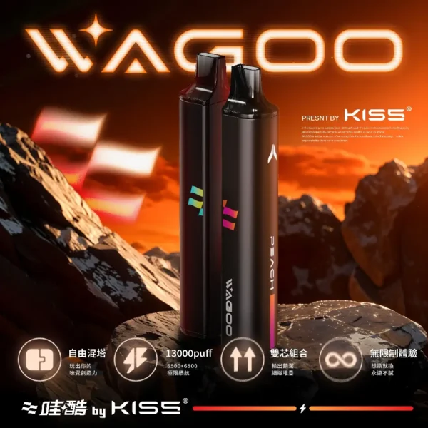 97c99b4678a4cee3c7bb27a69a00dadb.webp WAGOO 哇酷 KIS5 6500口 拋棄式電子煙|雙芯磁吸混搭+升級不漏油結構