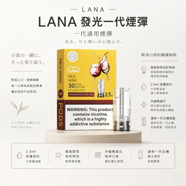 ChatGPT-Image-2026年8月23日-下午04_53_19.webp LANA 一代通用煙彈 3入裝|吸氣即亮炫彩特效+2.5ml 大容量,升級陶瓷芯純淨口感