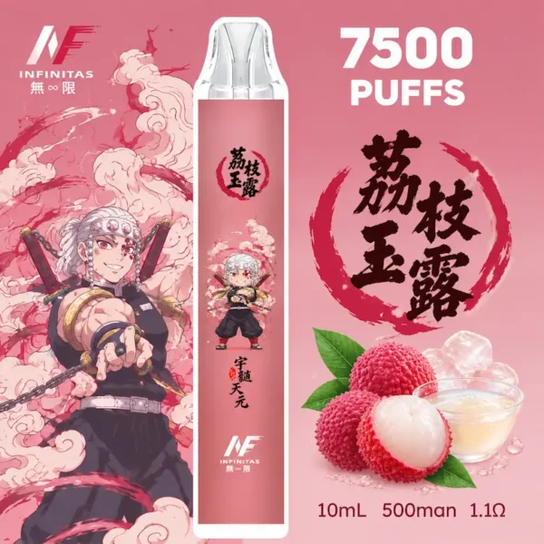 ChatGPT-Image-2026年9月6日-下午07_03_04.webp INF 無限 鬼滅之刃聯名 7500口 拋棄式電子煙|鬼滅之刃聯名造型+10ml 大容量煙油,Mesh 網芯強勁爆發,配置 550mAh 大容量電芯