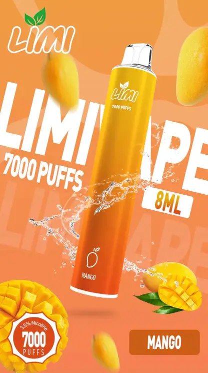 LIMI拋棄式一次性7000口-15.webp LIMI 7000口 拋棄式電子煙|冰感水果系列+吸氣發光 LED 燈條,3.5% 尼古丁鹽強勁擊喉,650mAh 可充電