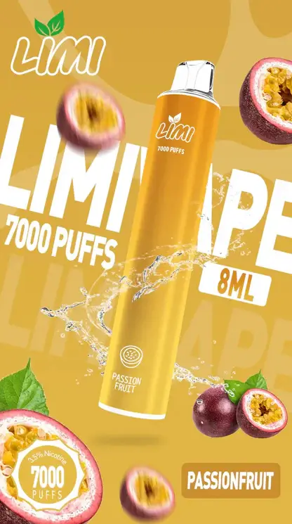 LIMI拋棄式一次性7000口-4.webp LIMI 7000口 拋棄式電子煙|冰感水果系列+吸氣發光 LED 燈條,3.5% 尼古丁鹽強勁擊喉,650mAh 可充電