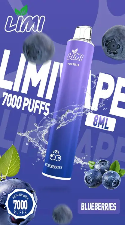 LIMI拋棄式一次性7000口-8.webp LIMI 7000口 拋棄式電子煙|冰感水果系列+吸氣發光 LED 燈條,3.5% 尼古丁鹽強勁擊喉,650mAh 可充電