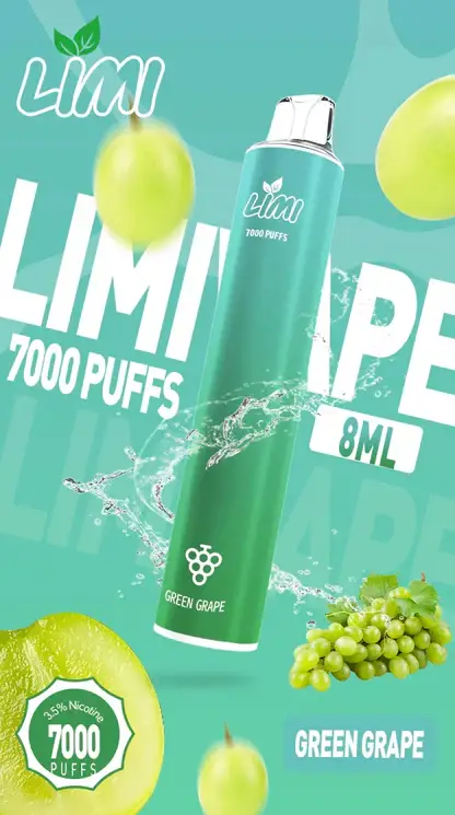 LIMI拋棄式一次性7000口-9.webp LIMI 7000口 拋棄式電子煙|冰感水果系列+吸氣發光 LED 燈條,3.5% 尼古丁鹽強勁擊喉,650mAh 可充電