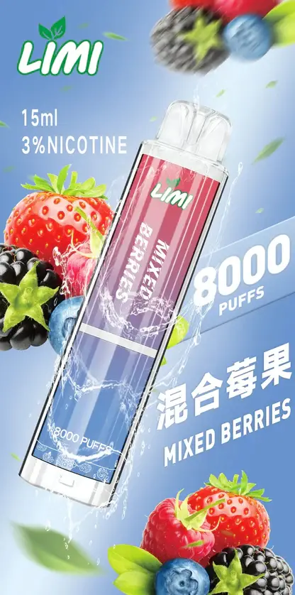 LIMI拋棄式一次性8000口-9.webp LIMI 8000口 拋棄式電子煙|15ml 大儲油量+吸氣感應發光燈條,3% 尼古丁鹽可充電式設計