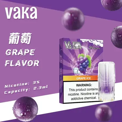 VAKA 一代通用煙彈｜七彩 LED 閃爍燈效＋升級陶瓷芯，3% 尼古丁鹽順滑口感，2.3ml 三顆入通用一代主機