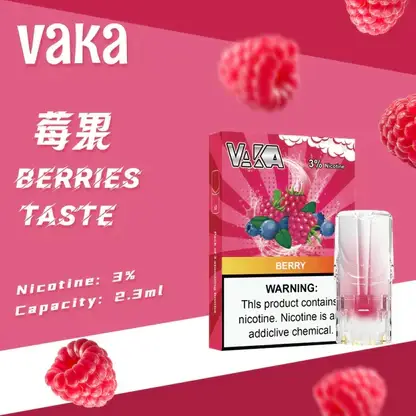 VAKA 一代通用煙彈｜七彩 LED 閃爍燈效＋升級陶瓷芯，3% 尼古丁鹽順滑口感，2.3ml 三顆入通用一代主機